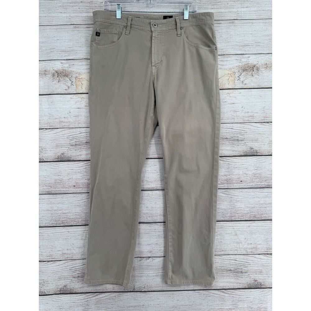 AG Adriano Goldschmied The Graduate Tailored Leg 5 Pocket Pants Mens 36x32 Khaki